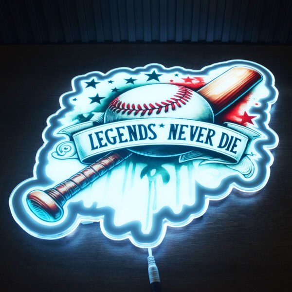 Baseball Light RGB LED Wall Sign(the remote not contains a coin battery) - Image 3