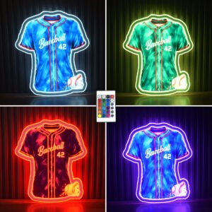 Baseball Jersey Light RGB LED Custom Name & Number (the remote not contains a coin battery)
