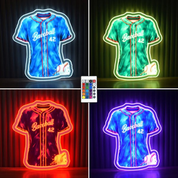 Baseball Jersey Light RGB LED Custom Name & Number (the remote not contains a coin battery)