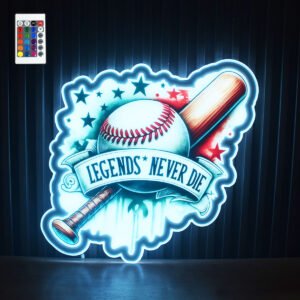 Baseball Light RGB LED Wall Sign(the remote not contains a coin battery)